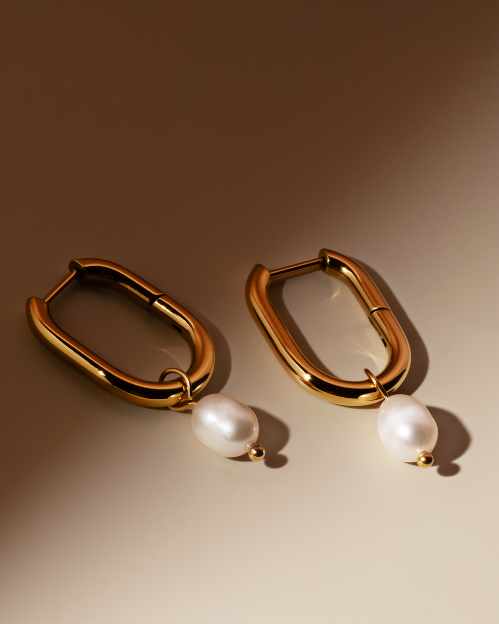 Rectangle Pearl Hoop