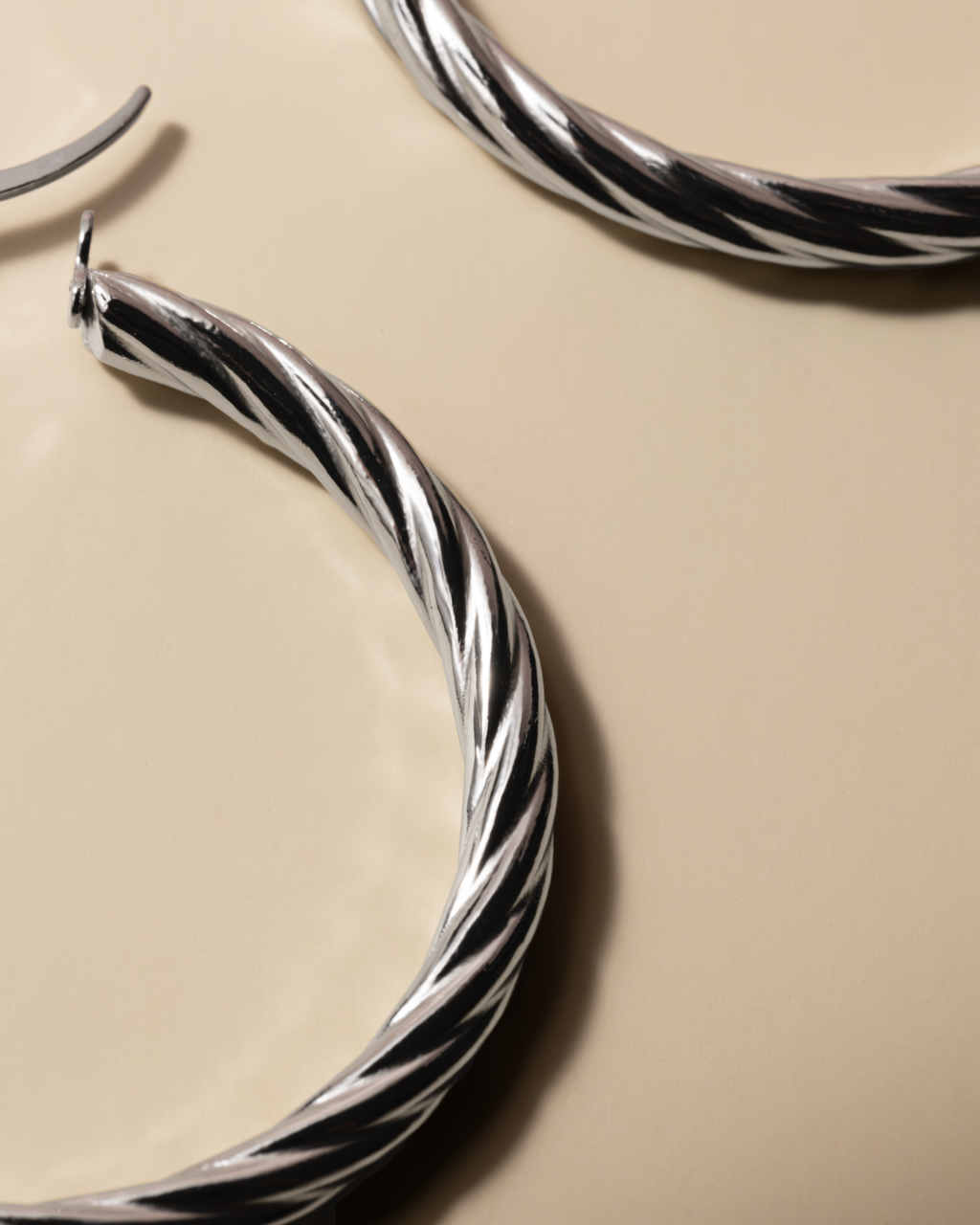 Silver Twist Hoop
